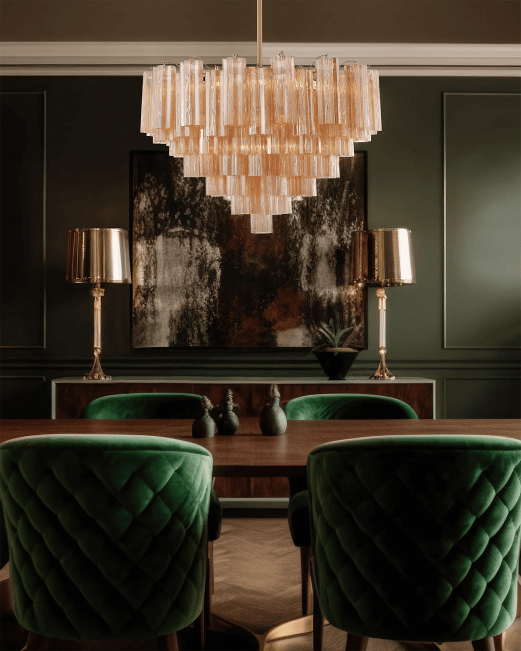 Aurora Chandelier Virella Murano Glass Tube Luxury