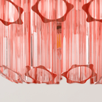 Aurora Chandelier Pink Glass Tube Layered Diamond