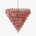 Aurora Chandelier Pink Faceted Glass Layered Vintage