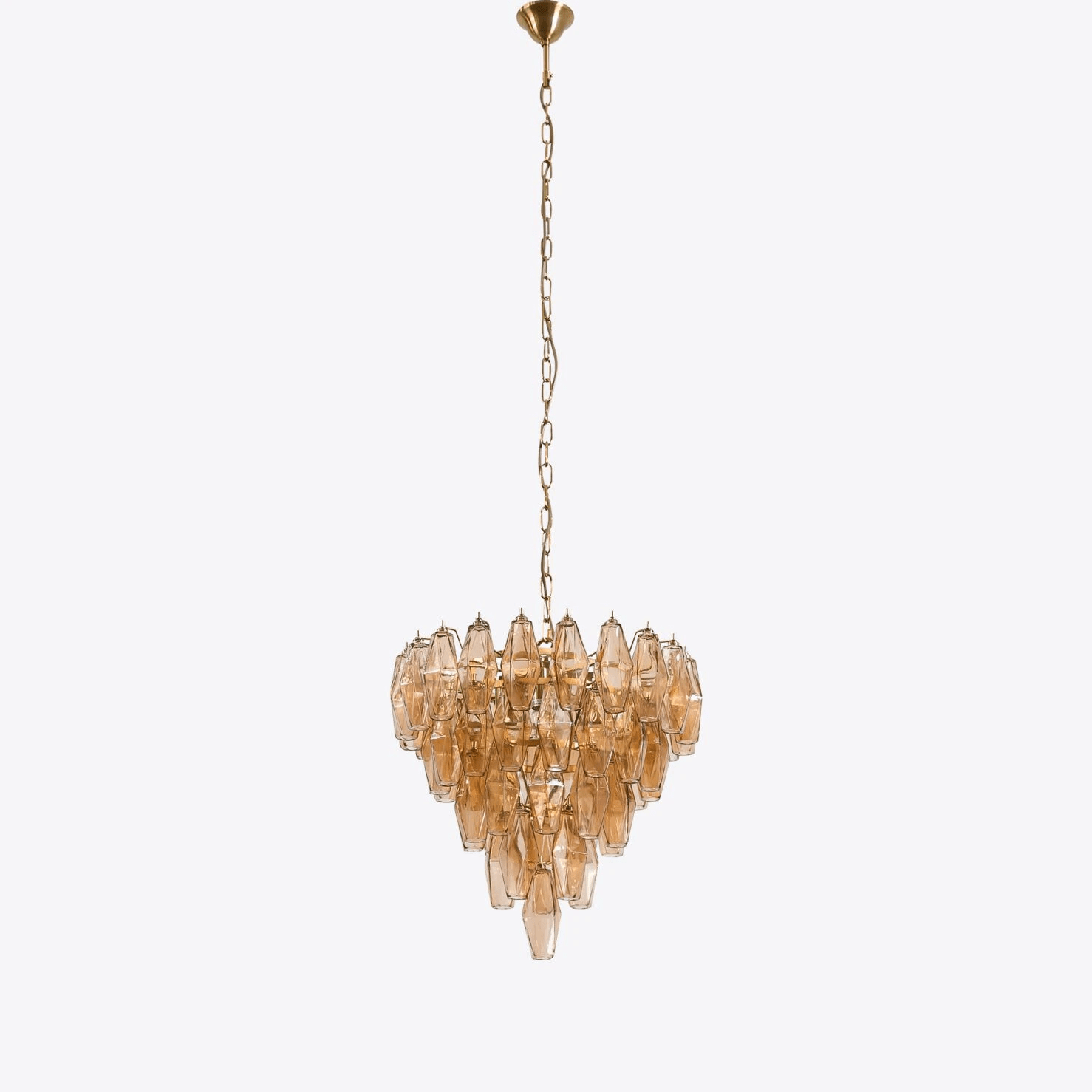 Aurora Chandelier Pink Faceted Glass Layered Vintage