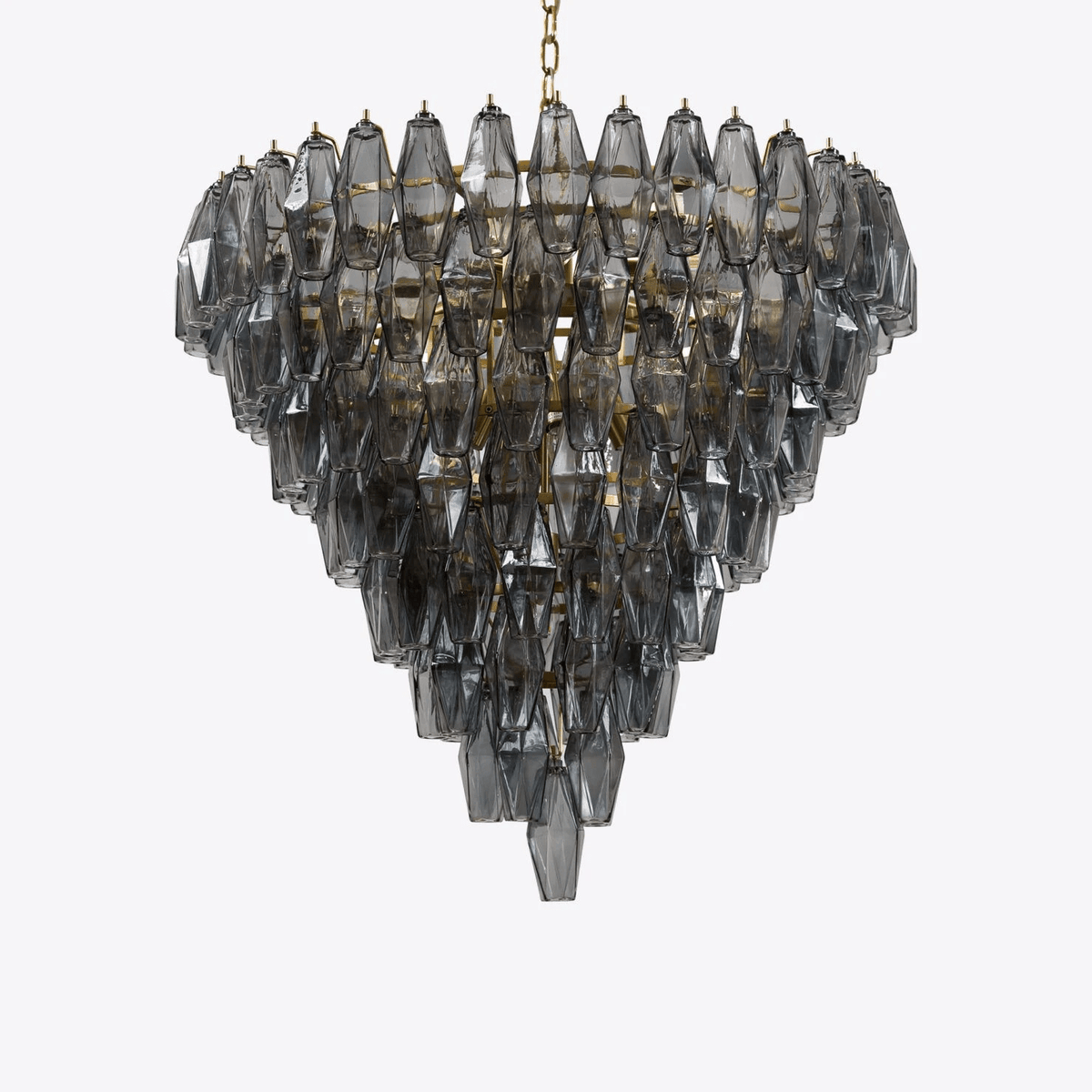Aurora Chandelier Pink Faceted Glass Layered Vintage