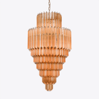 Aurora Chandelier Amber Diamond Glass Layered Retro