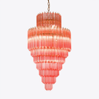 Aurora Chandelier Amber Diamond Glass Layered Retro