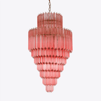 Aurora Chandelier Amber Diamond Glass Layered Retro