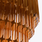 Aurora Chandelier Amber Diamond Glass Layered Retro