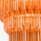 Aurora Chandelier Amber Diamond Glass Layered Retro