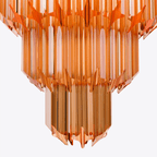 Aurora Chandelier Amber Diamond Glass Layered Retro