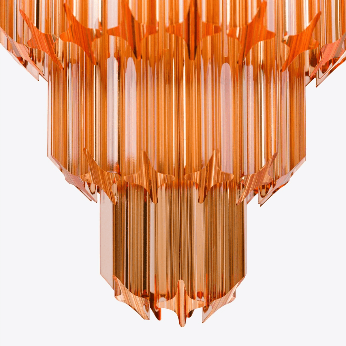 Aurora Chandelier Amber Diamond Glass Layered Retro