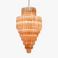 Aurora Chandelier Amber Diamond Glass Layered Retro