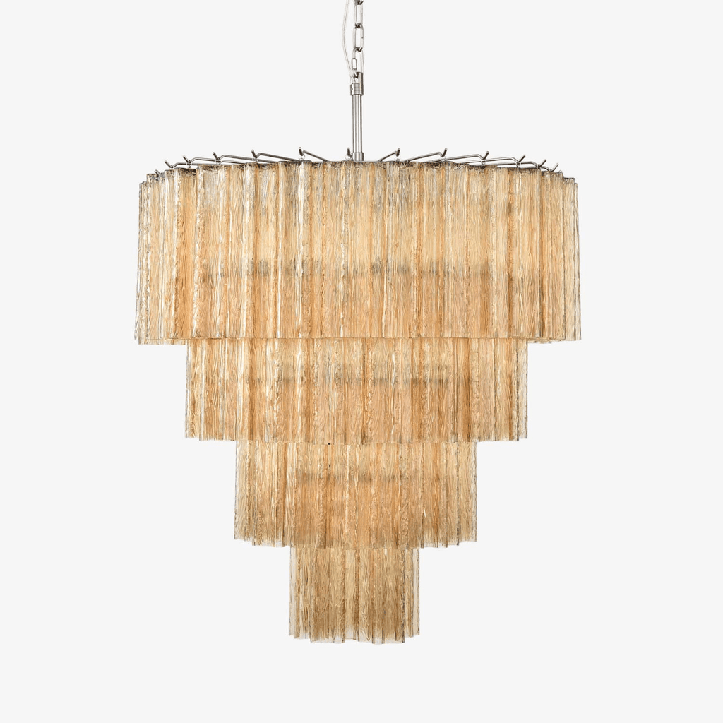 Aurora Chandelier Cascade Layered Glass Elegant Vintage