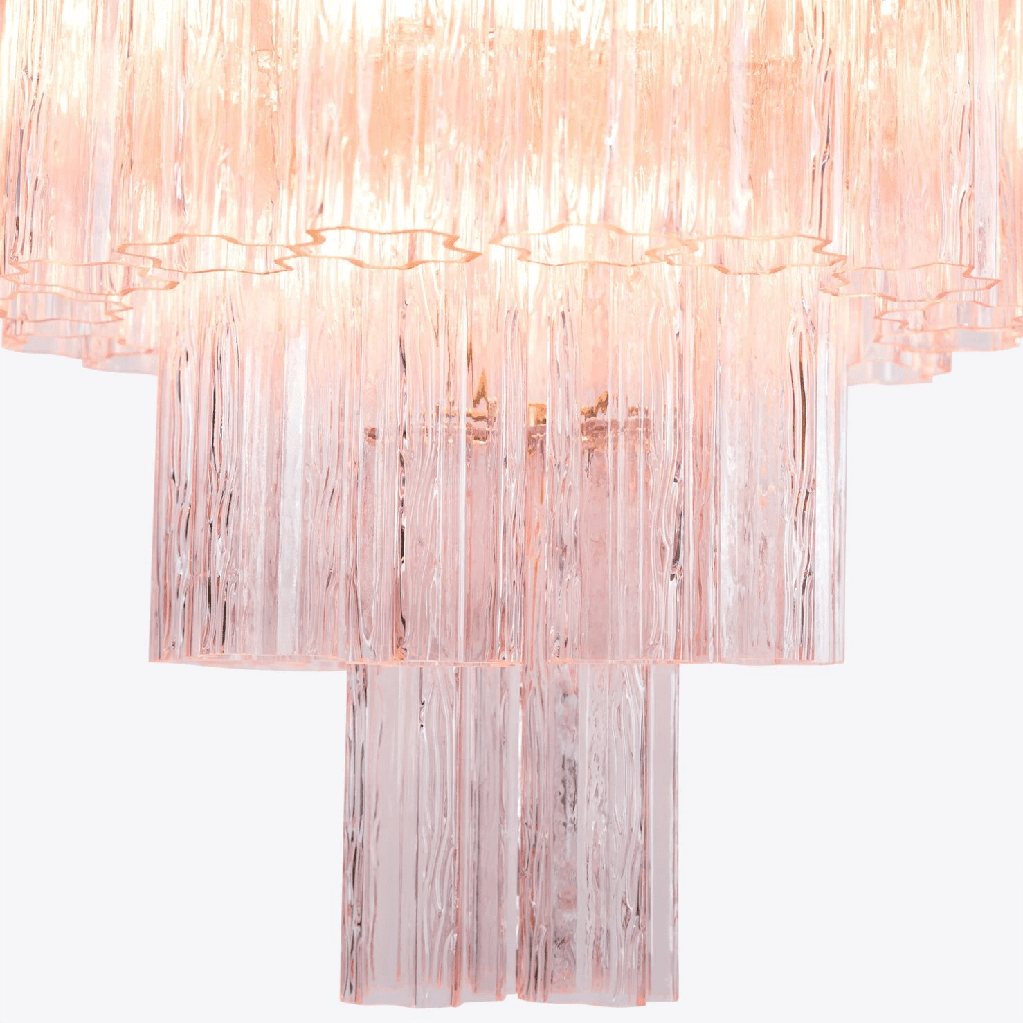 Aurora Chandelier Five Tier Fluted Glass Grande Mid Century