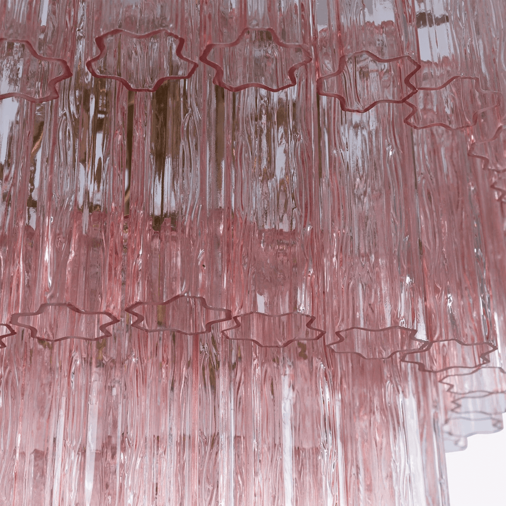 Aurora Chandelier Five Tier Fluted Glass Grande Mid Century