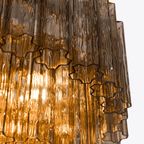 Aurora Chandelier Five Tier Fluted Glass Grande Mid Century