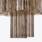Aurora Chandelier Five Tier Fluted Glass Grande Mid Century