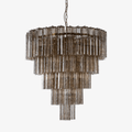 Aurora Chandelier Five Tier Fluted Glass Grande Mid Century