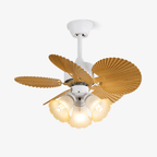 Aurelia Vintage Wood Glass Ceiling Fan Light