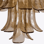 Aurora Chandelier Amber Murano Glass Petal Mid Century