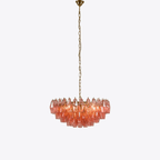 Aurora Chandelier Pink Polygon Glass Tiered Modern Artistic