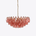Aurora Chandelier Pink Polygon Glass Tiered Modern Artistic