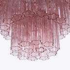 Aurora Chandelier Pink Prism Glass Layered Elegant