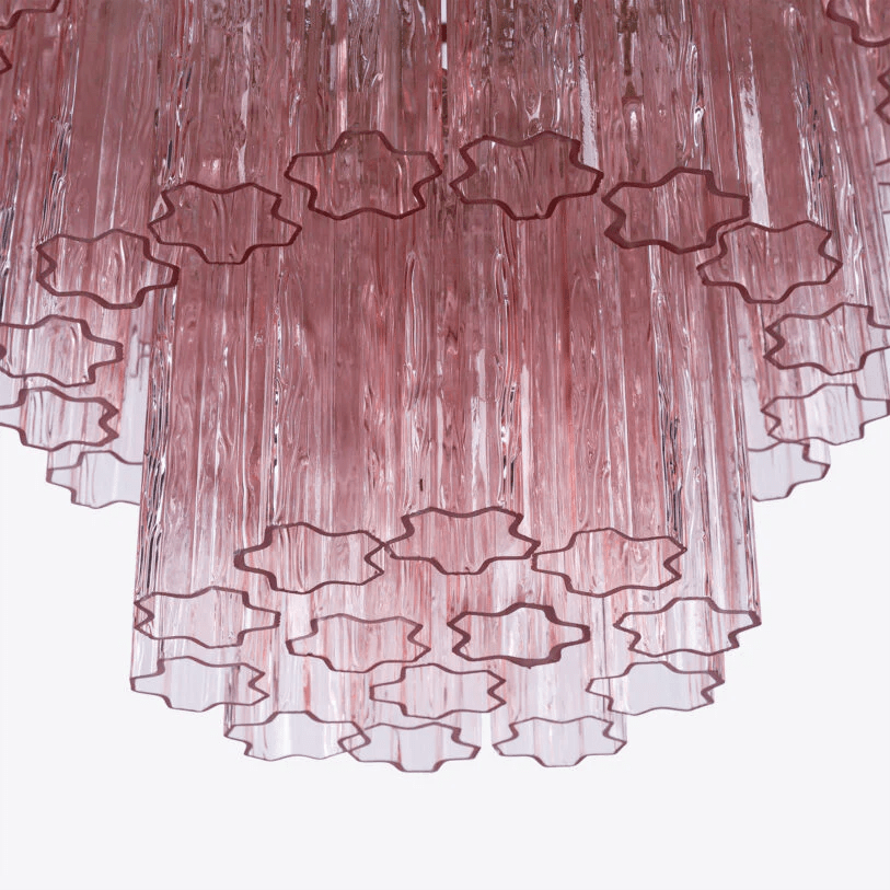 Aurora Chandelier Pink Prism Glass Layered Elegant