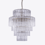 Aurora Chandelier Pink Prism Glass Layered Elegant