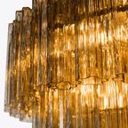 Aurora Chandelier Pink Prism Glass Layered Elegant