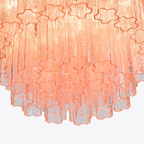 Aurora Chandelier Five Tier Fluted Glass Tube Mid Century