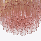 Aurora Chandelier Five Tier Fluted Glass Tube Mid Century