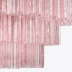 Aurora Chandelier Five Tier Fluted Glass Tube Mid Century