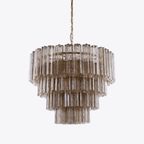 Aurora Chandelier Four Tier Fluted Glass