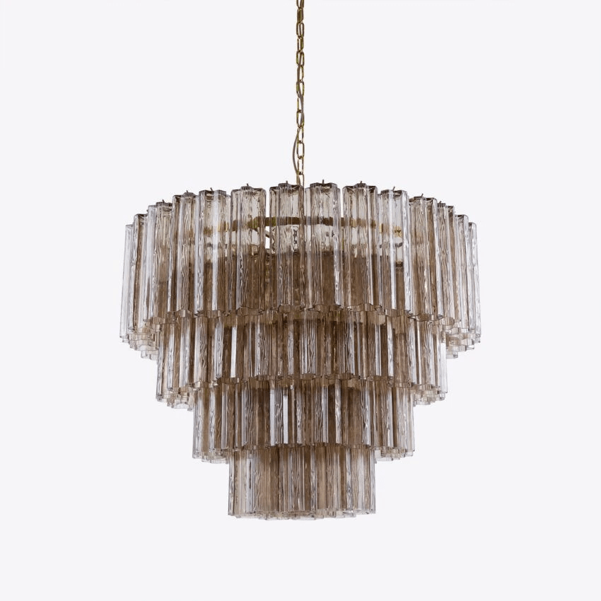 Aurora Chandelier Four Tier Fluted Glass