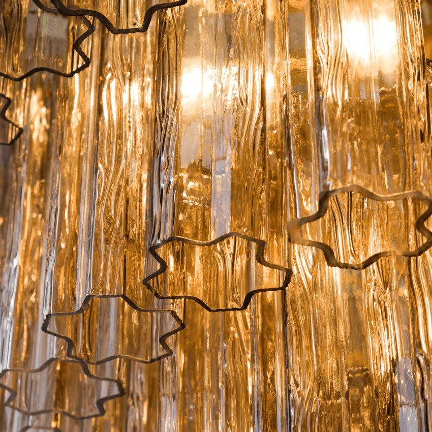 Aurora Chandelier Four Tier Fluted Glass