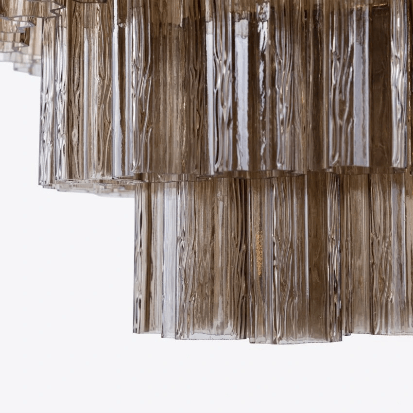 Aurora Chandelier Four Tier Fluted Glass
