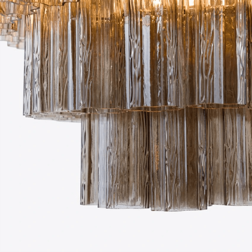 Aurora Chandelier Four Tier Fluted Glass