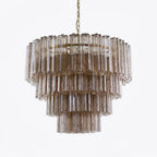 Aurora Chandelier Four Tier Fluted Glass