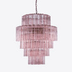 Aurora Chandelier Pink Prism Glass Layered Elegant