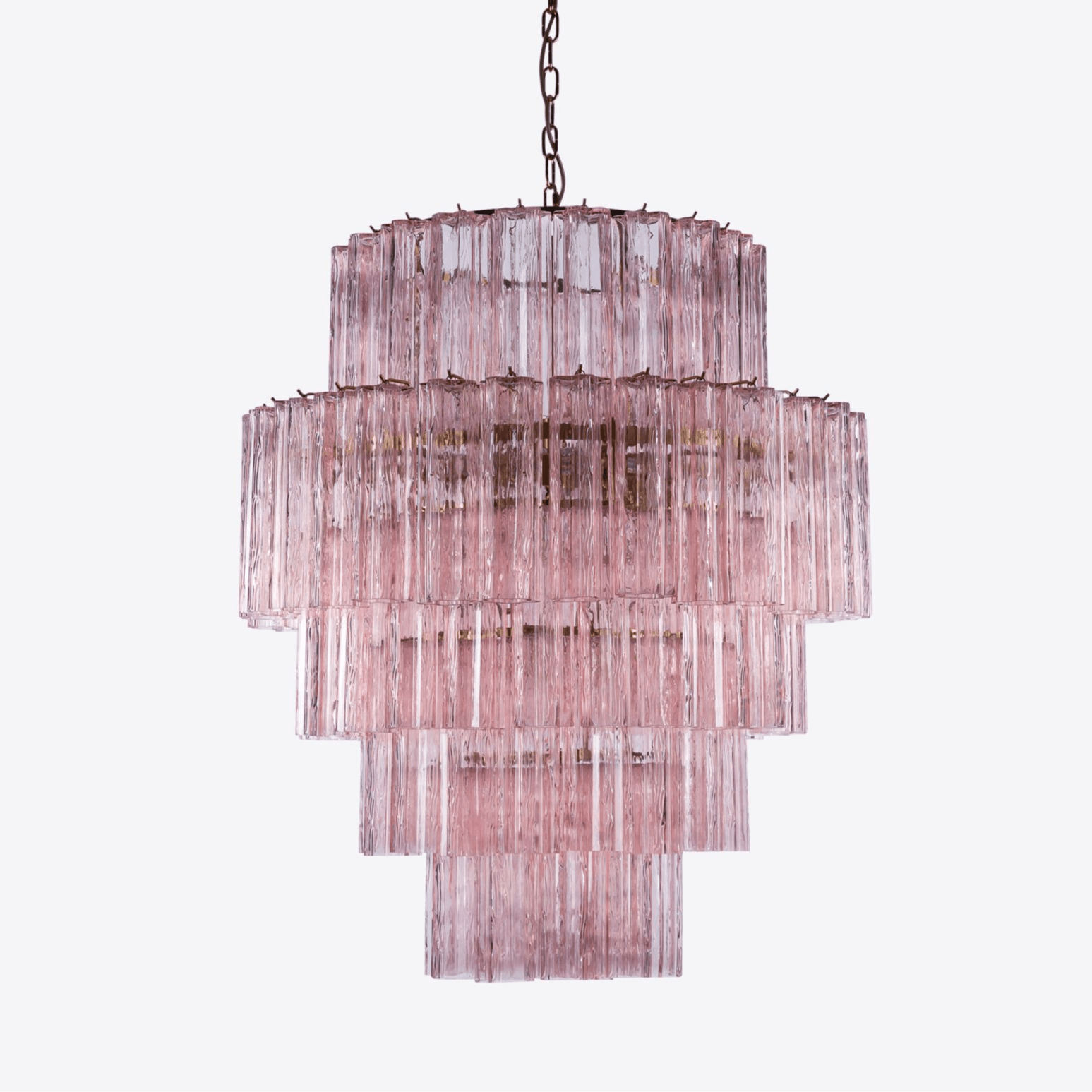 Aurora Chandelier Pink Prism Glass Layered Elegant