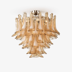 Aurora Ceiling Lamp Amber Petal Glass Layered Vintage