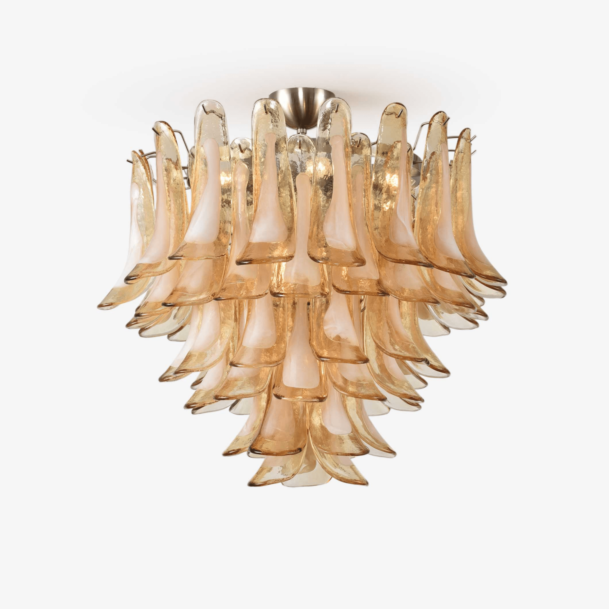 Aurora Ceiling Lamp Amber Petal Glass Layered Vintage