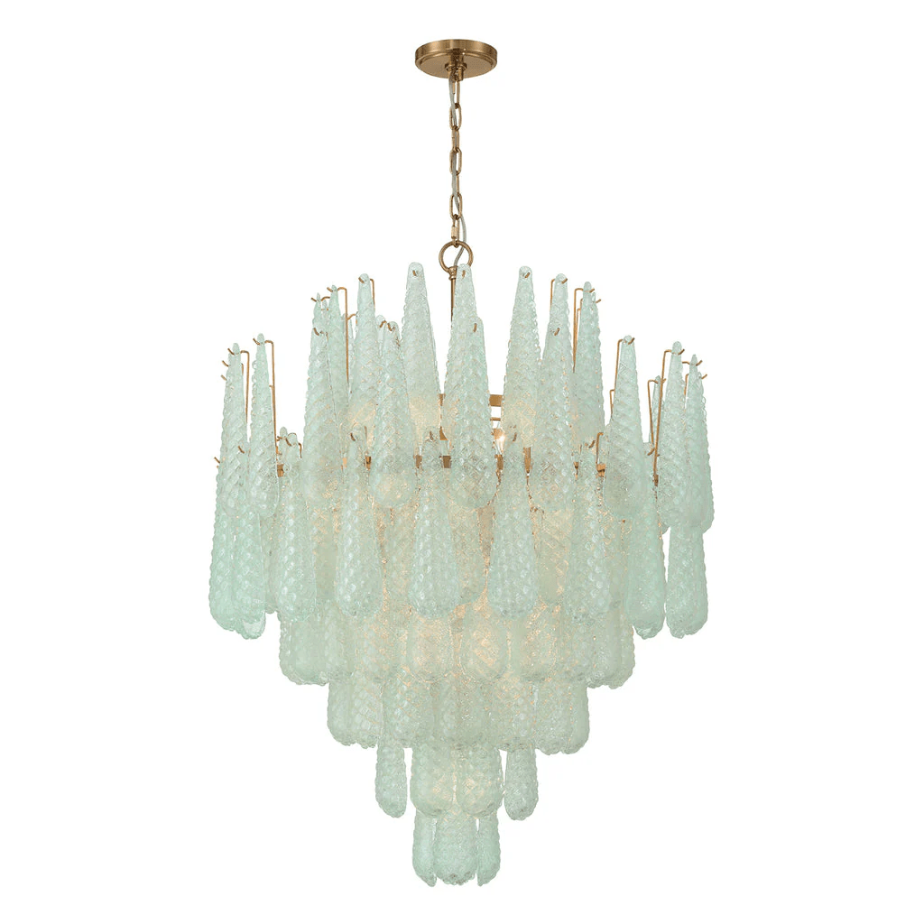 Aurora Chandelier Drop Textured Glass Elegant
