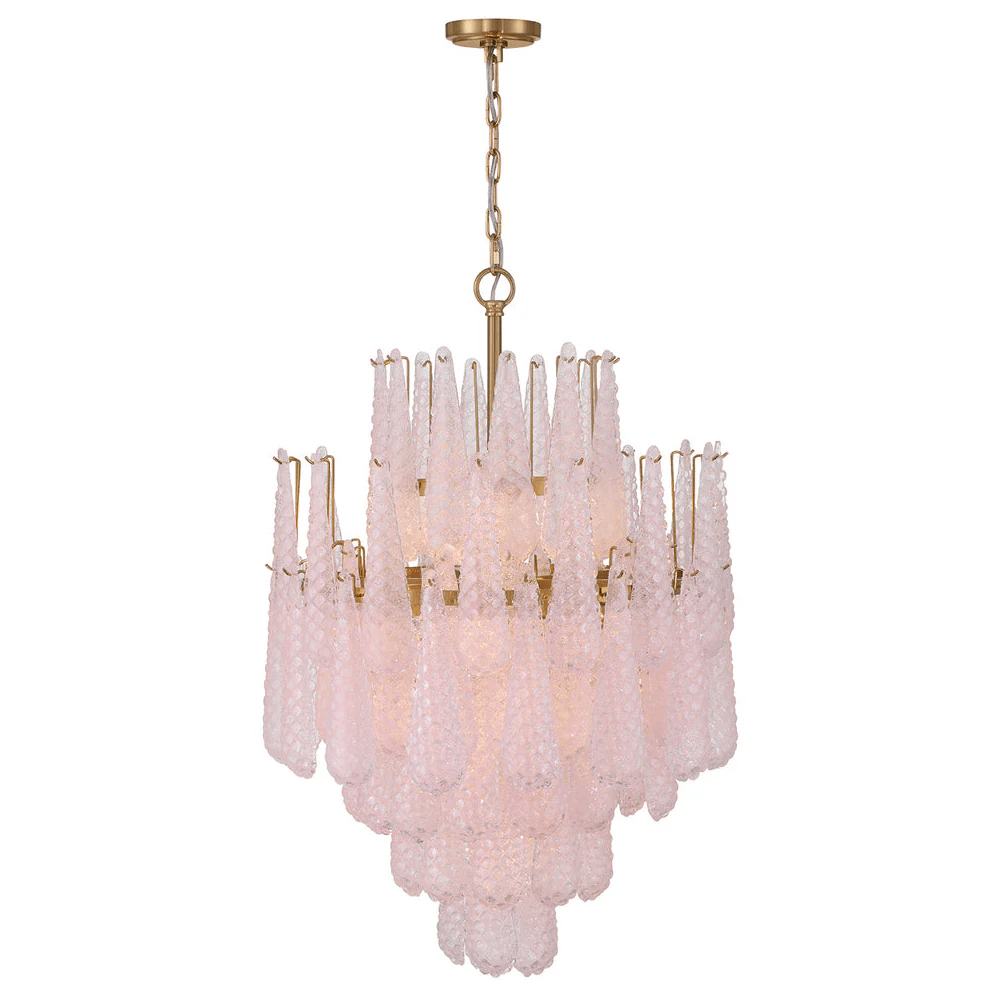 Aurora Chandelier Drop Textured Glass Elegant