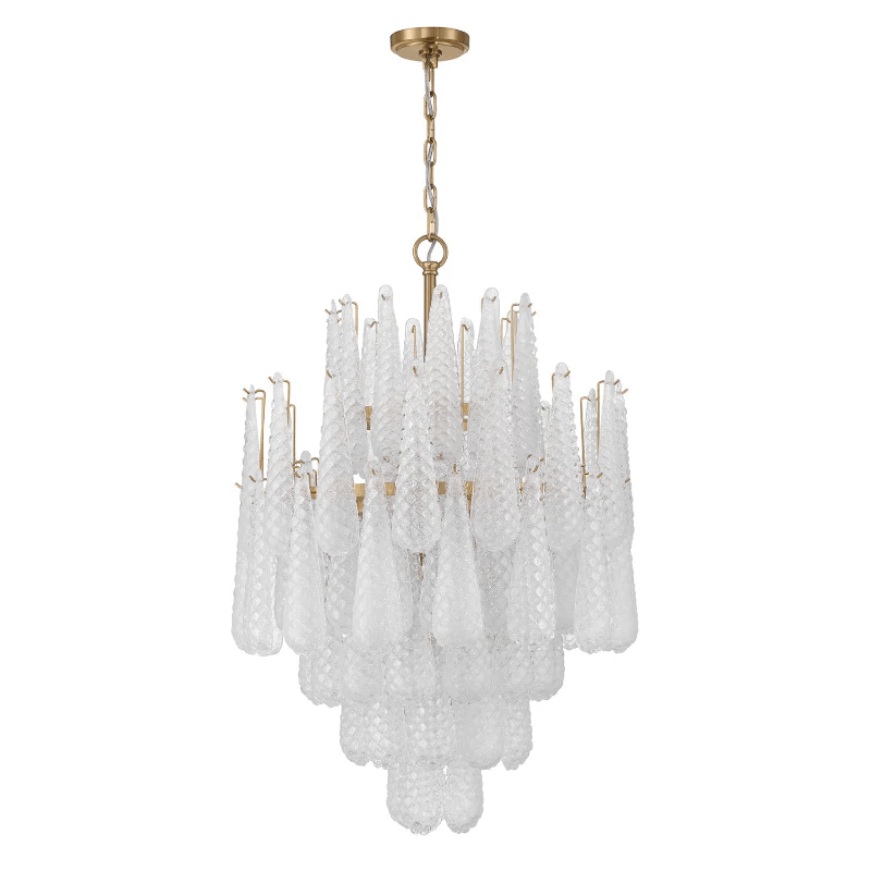 Aurora Chandelier Drop Textured Glass Elegant