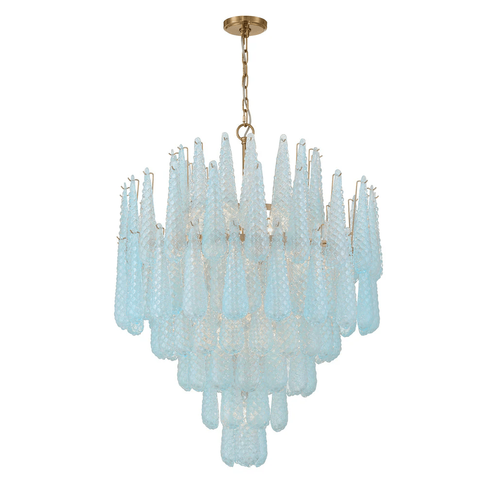 Aurora Chandelier Drop Textured Glass Elegant