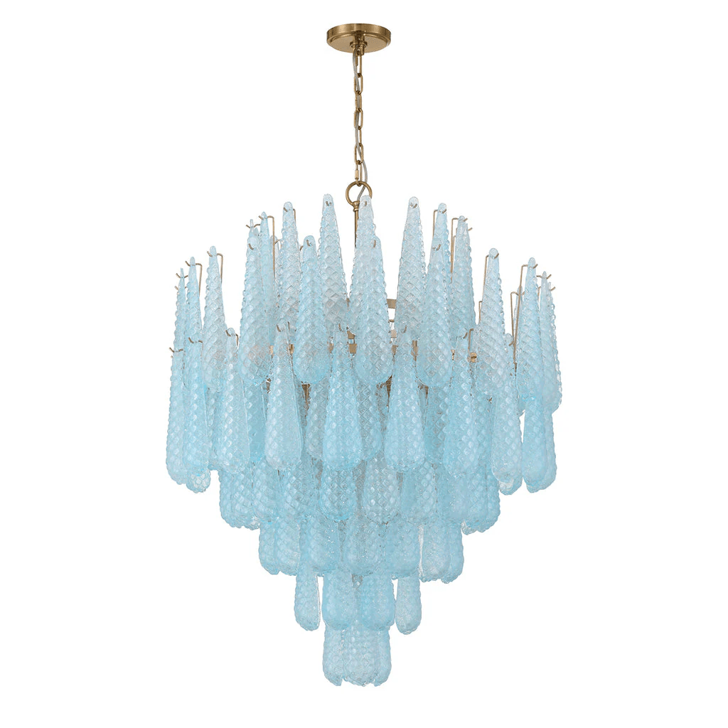 Aurora Chandelier Drop Textured Glass Elegant