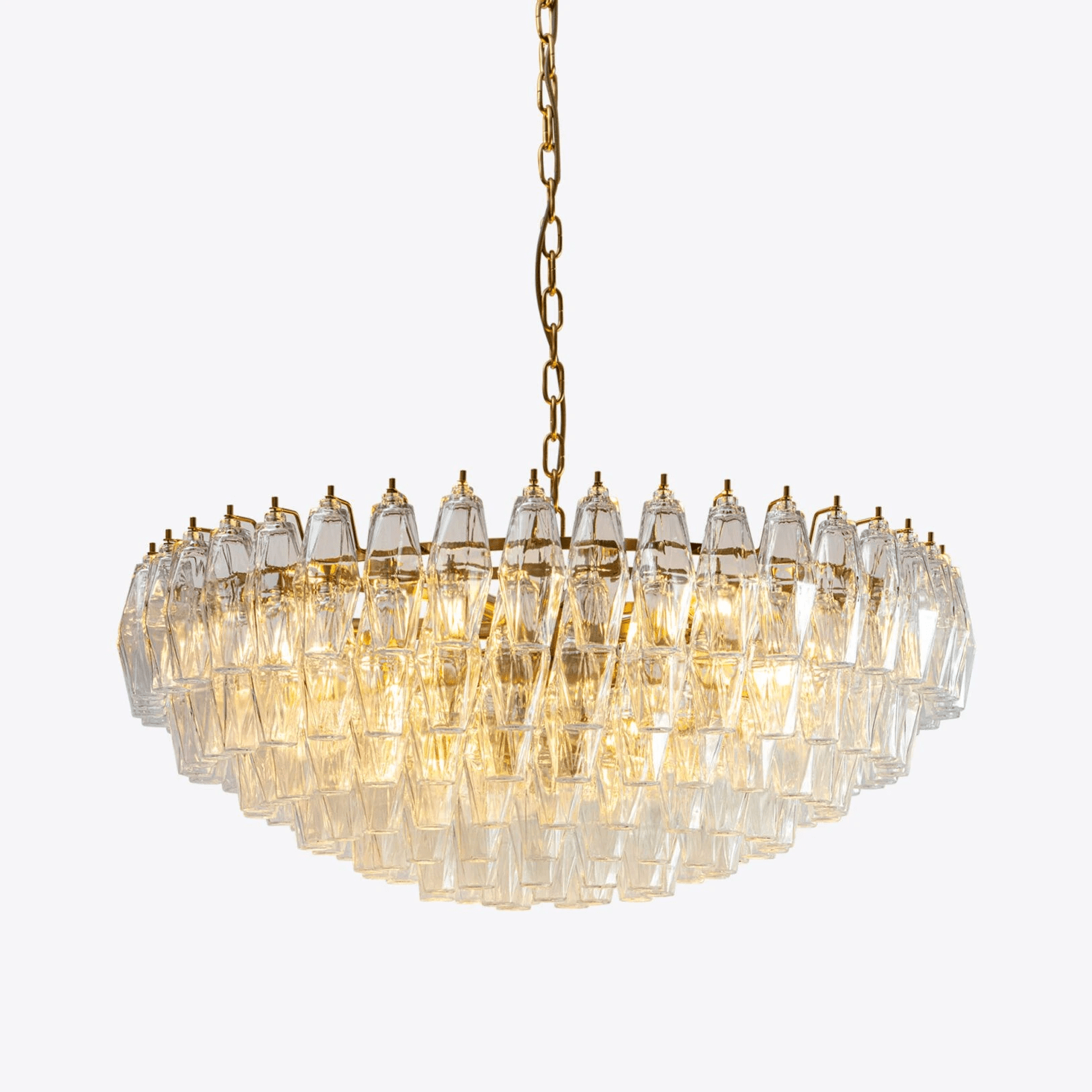 Aurora Chandelier Clear Murano Glass Polyhedron Vintage