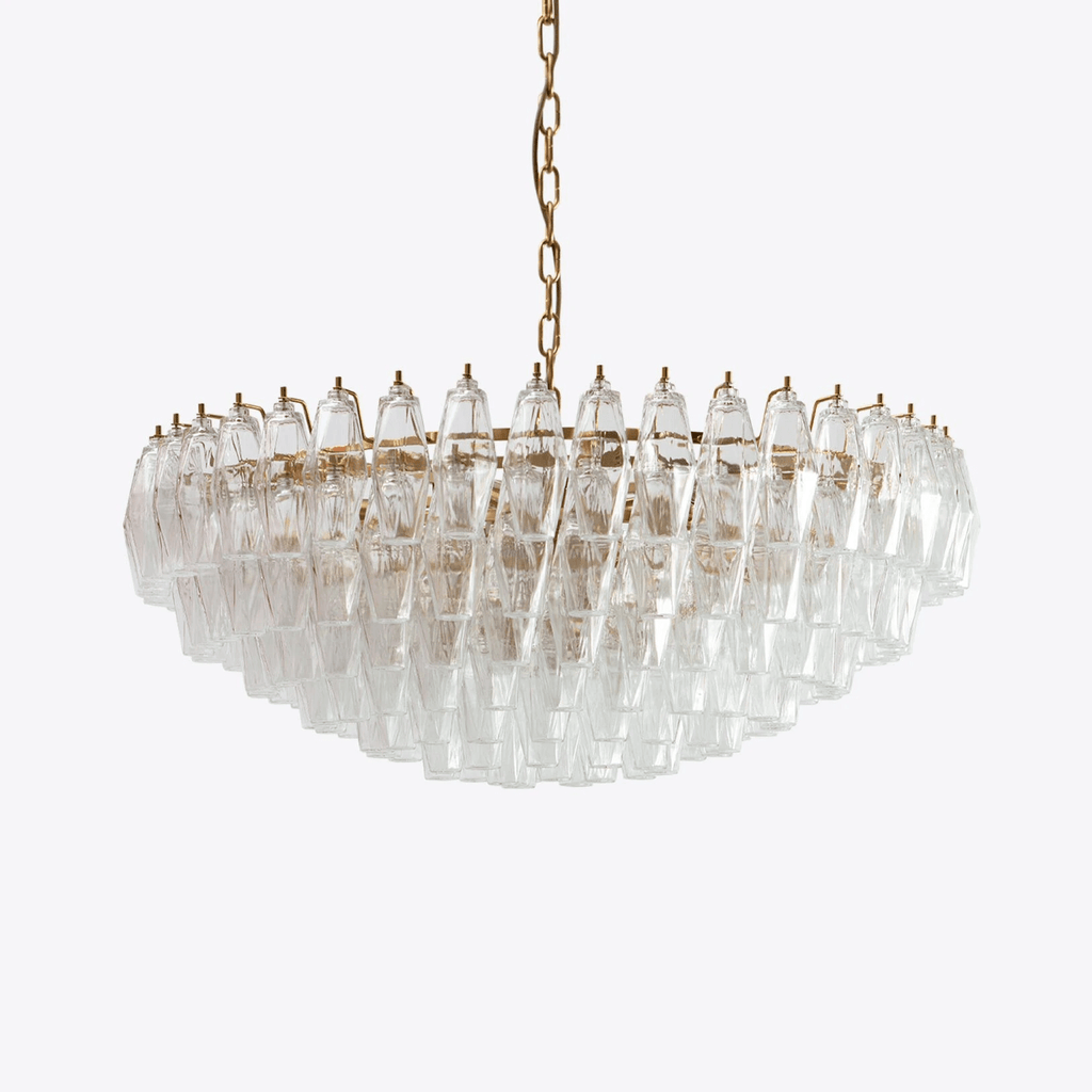 Aurora Chandelier Clear Murano Glass Polyhedron Vintage