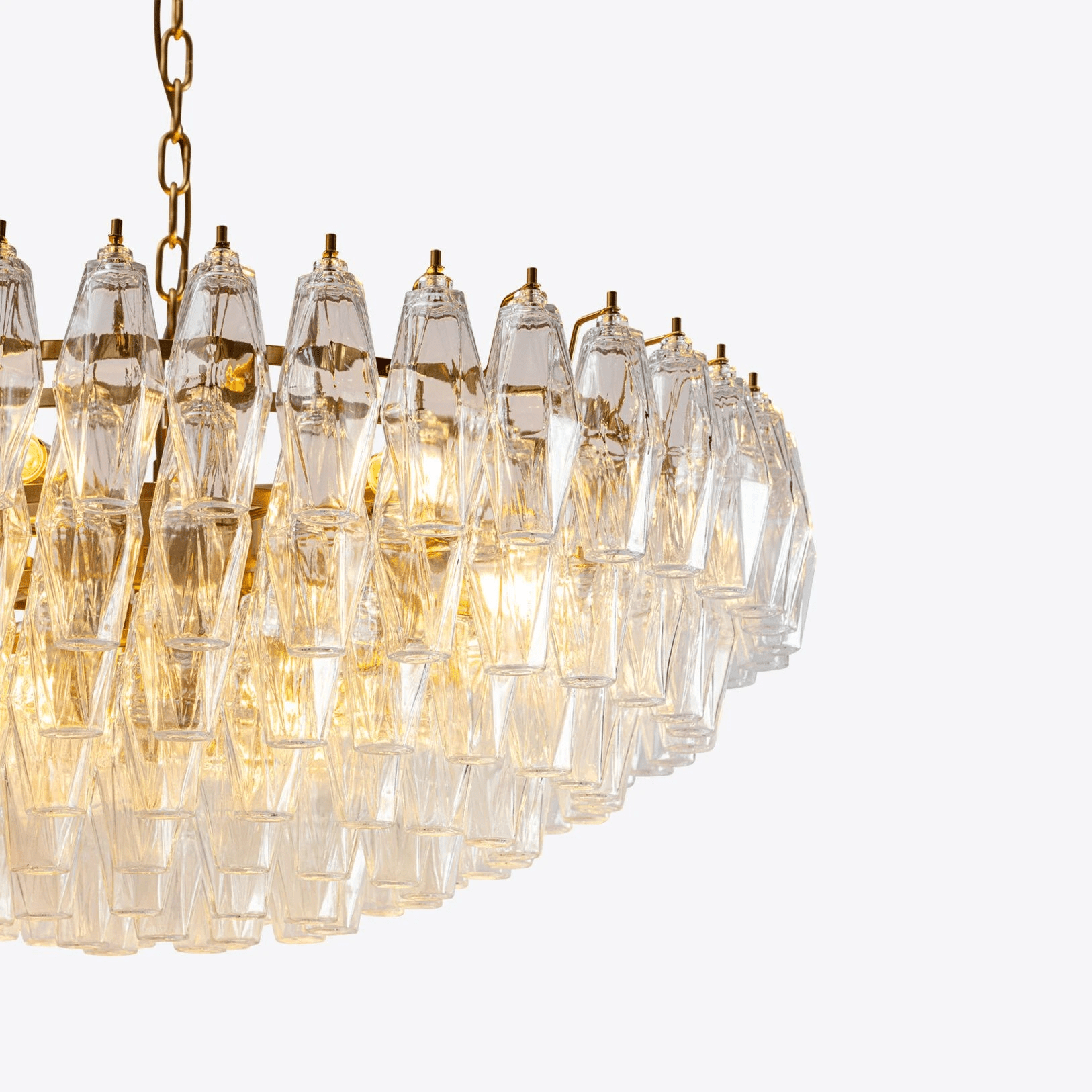 Aurora Chandelier Clear Murano Glass Polyhedron Vintage