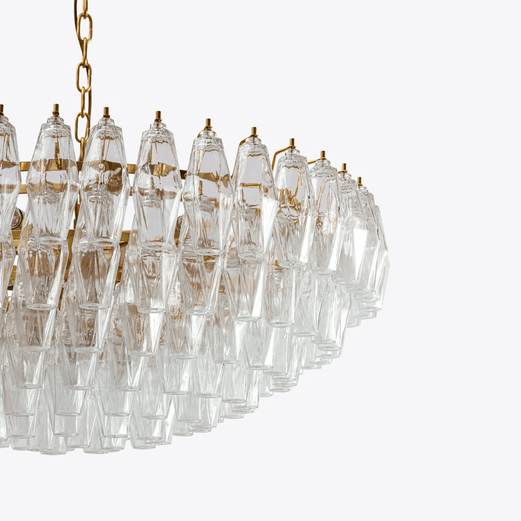 Aurora Chandelier Clear Murano Glass Polyhedron Vintage