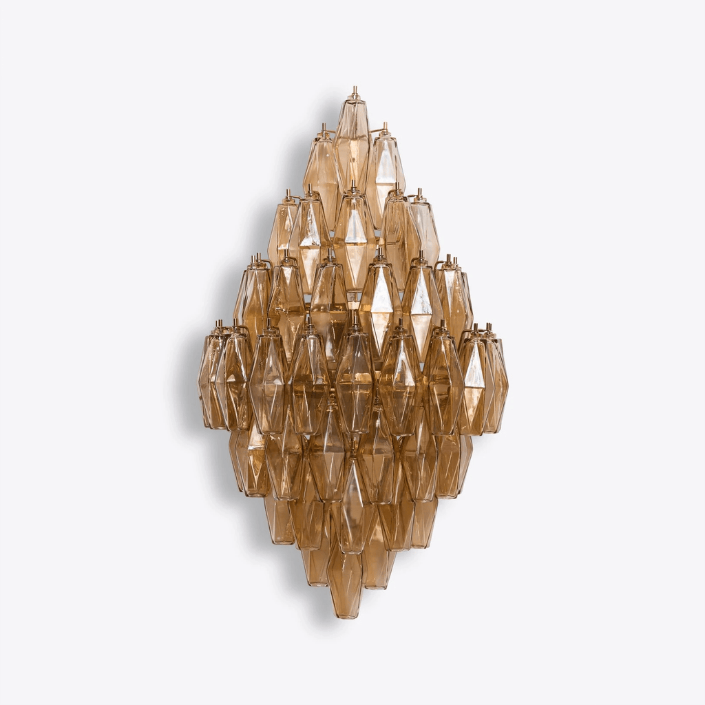 Aurora Wall Light Amber Diamond Polyhedron Vintage